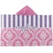 Pink & Purple Damask Kids Hooded Towel (Personalized)
