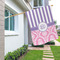 Pink & Purple Damask House Flags - Double Sided - LIFESTYLE
