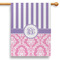 Pink & Purple Damask 28" House Flag (Personalized)