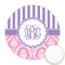 Pink & Purple Damask Printed Cookie Topper - 2.5" (Personalized)