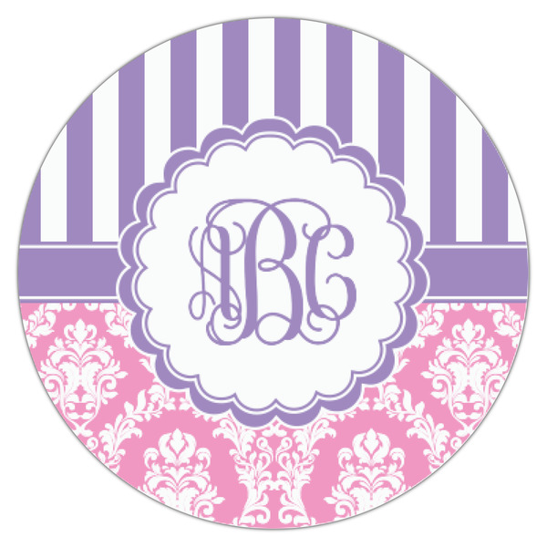 Pink & Purple Damask Icing Circle - XSmall - Single