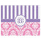 Pink & Purple Damask Indoor / Outdoor Rug - 6'x8' - Front Flat