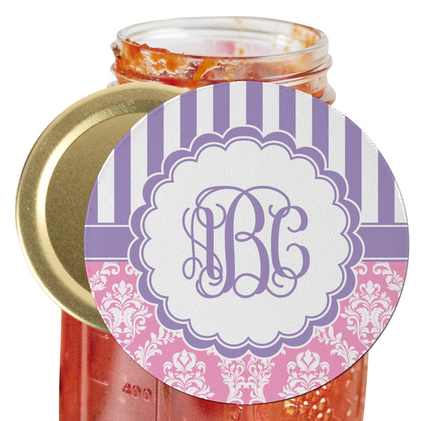 Custom Pink & Purple Damask Jar Opener (Personalized)