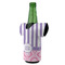 Pink & Purple Damask Jersey Bottle Cooler - ANGLE (on bottle)