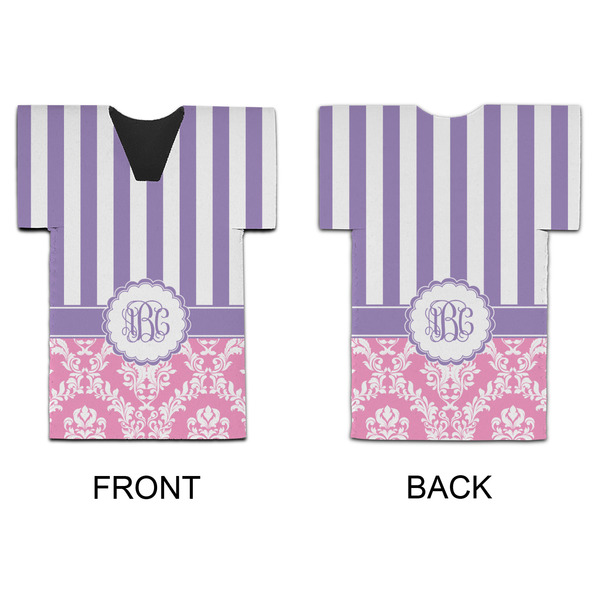 Pink & Purple Damask Jersey Bottle Cooler - APPROVAL