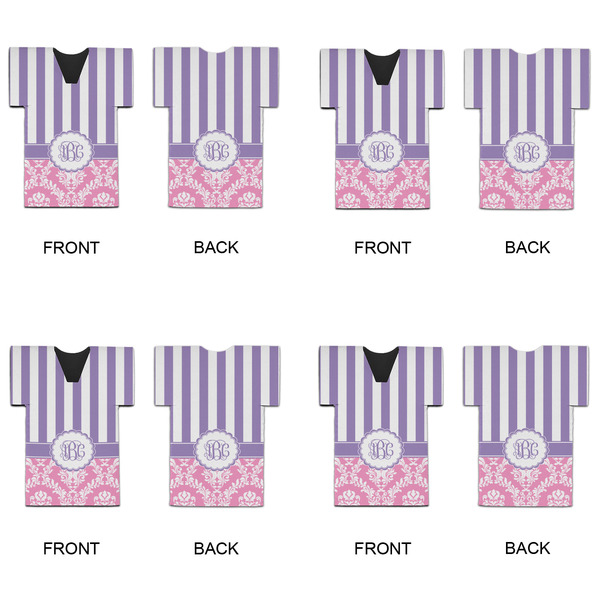Pink & Purple Damask Jersey Bottle Cooler - Set of 4 - APPROVAL