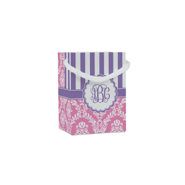 Custom Pink & Purple Damask Jewelry Gift Bags - Gloss (Personalized)