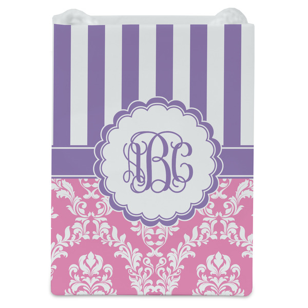 Pink & Purple Damask Jewelry Gift Bag - Matte - Front
