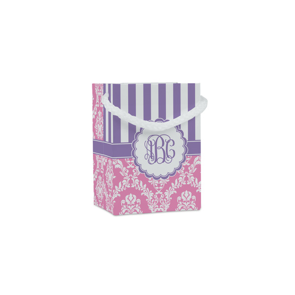 Custom Pink & Purple Damask Jewelry Gift Bags - Matte (Personalized)