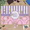 Pink & Purple Damask Jigsaw Puzzle 1014 Piece - In Context