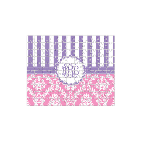 Custom Pink & Purple Damask 110 pc Jigsaw Puzzle (Personalized)