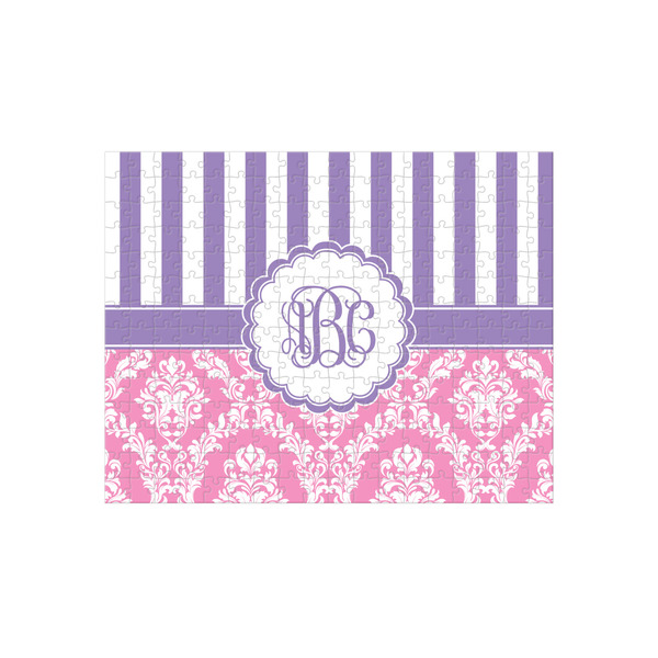 Custom Pink & Purple Damask 252 pc Jigsaw Puzzle (Personalized)