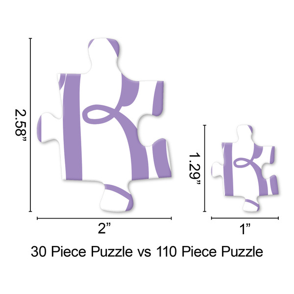 Pink & Purple Damask Jigsaw Puzzle - Piece Comparison