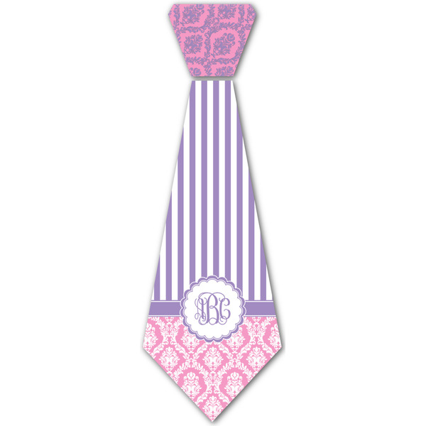 Custom Pink & Purple Damask Iron On Tie - 4 Sizes w/ Monogram