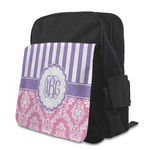 Pink & Purple Damask Preschool Backpack (Personalized)