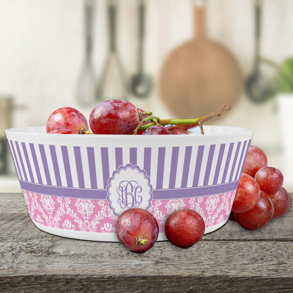 Pink & Purple Damask Kids Bowls - LIFESTYLE