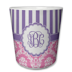 Pink & Purple Damask Plastic Tumbler 6oz (Personalized)