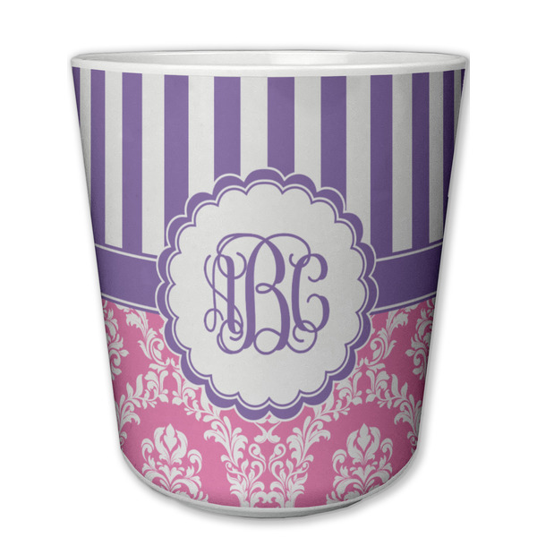 Custom Pink & Purple Damask Plastic Tumbler 6oz (Personalized)
