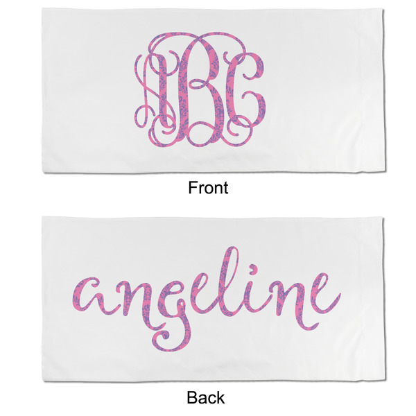 Pink & Purple Damask King Pillow Case - APPROVAL (partial print)