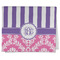 Pink & Purple Damask Kitchen Towel - Poly Cotton w/ Monograms