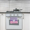 Pink & Purple Damask Kitchen Towel - Poly Cotton - Lifestyle