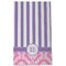Pink & Purple Damask Kitchen Towel - Poly Cotton - Full Front