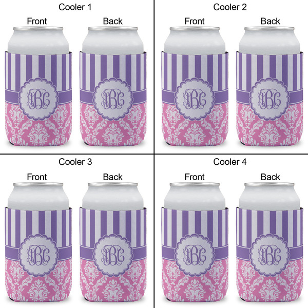 Pink & Purple Damask Can Sleeve (Approval)