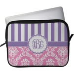 Pink & Purple Damask Laptop Sleeve / Case - 15" (Personalized)