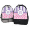Pink & Purple Damask Large Backpacks - Both