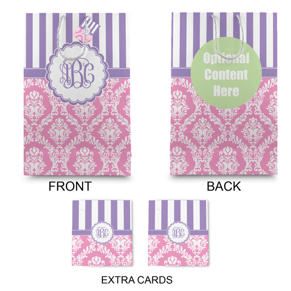 Pink & Purple Damask Large Gift Bag - Approval