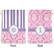 Pink & Purple Damask Large Laundry Bag - Front & Back View