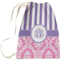 Pink & Purple Damask Laundry Bag (Personalized)