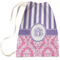 Pink & Purple Damask Large Laundry Bag - Front View