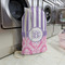 Pink & Purple Damask Large Laundry Bag - In Context