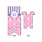Pink & Purple Damask Large Phone Stand - Front & Back
