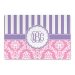 Pink & Purple Damask Large Rectangle Car Magnet (Personalized)