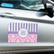 Pink & Purple Damask Large Rectangle Car Magnets- In Context