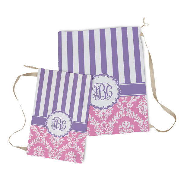 Pink & Purple Damask Laundry Bag - Both Bags