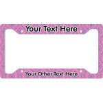 Pink & Purple Damask License Plate Frame (Personalized)