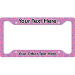 Pink & Purple Damask License Plate Frame - Style A (Personalized)