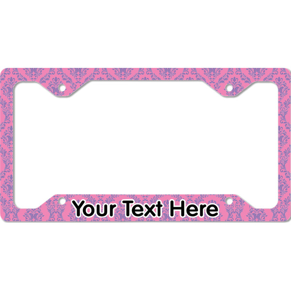Pink & Purple Damask License Plate Frame - Style C