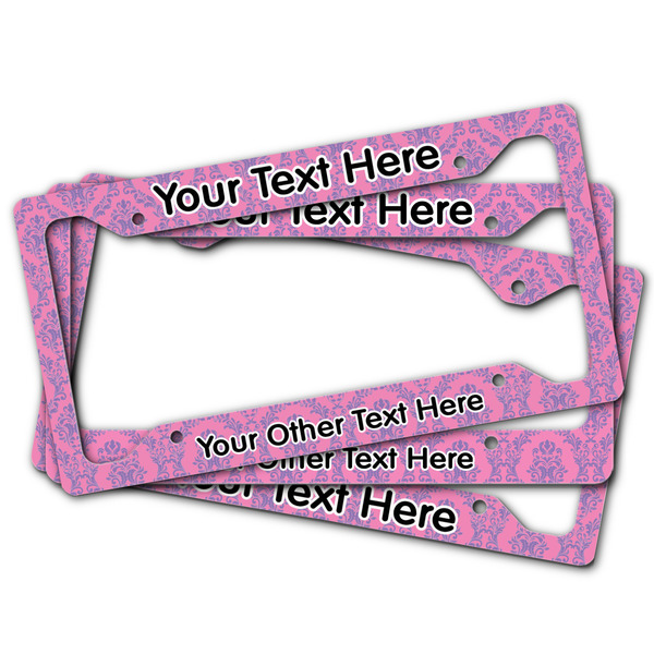Pink & Purple Damask License Plate Frames - (PARENT MAIN)