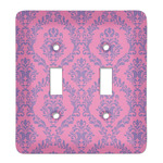 Pink & Purple Damask Light Switch Cover (2 Toggle Plate)