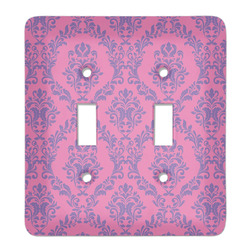 Pink & Purple Damask Light Switch Cover (2 Toggle Plate)