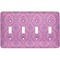 Pink & Purple Damask Light Switch Cover (4 Toggle Plate)