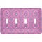 Pink & Purple Damask Light Switch Cover (4 Toggle Plate)
