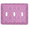 Pink & Purple Damask Light Switch Covers (3 Toggle Plate)