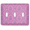 Pink & Purple Damask Light Switch Cover (3 Toggle Plate)