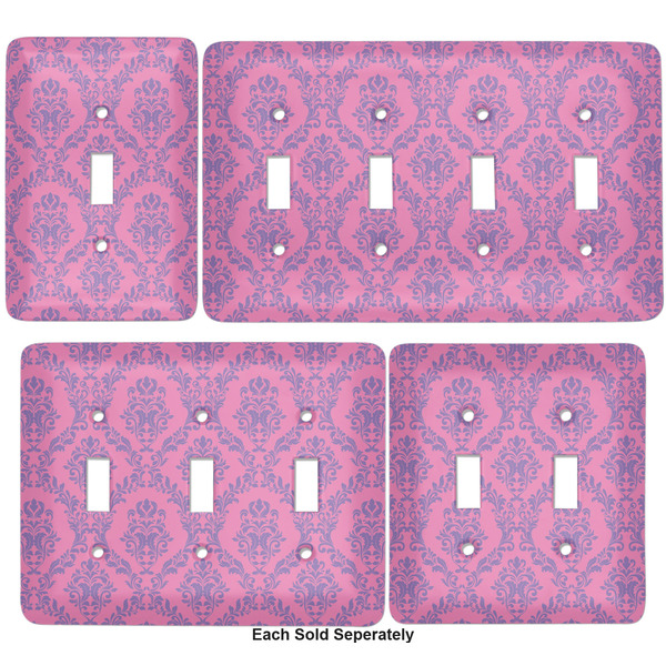 Pink & Purple Damask Light Switch Covers all sizes