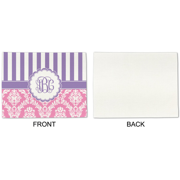 Pink & Purple Damask Linen Placemat - APPROVAL Single (single sided)